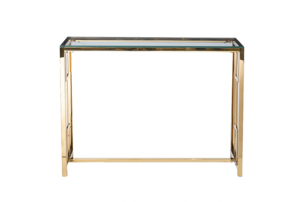Консоль прозр.стекло/золото 100*30*78см
