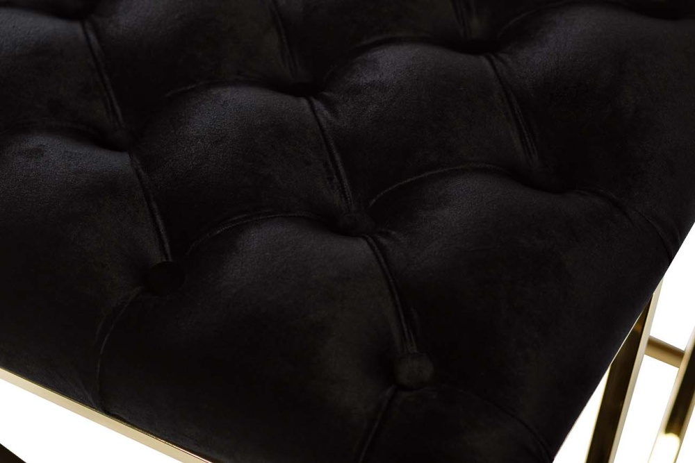 Банкетка велюр черный/золото 110*42*46см