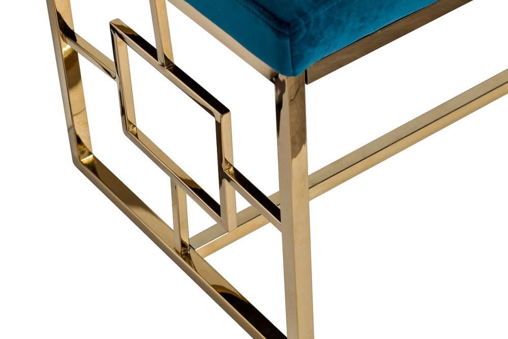 Банкетка велюр изумрудный/золото 99*45,5*46см