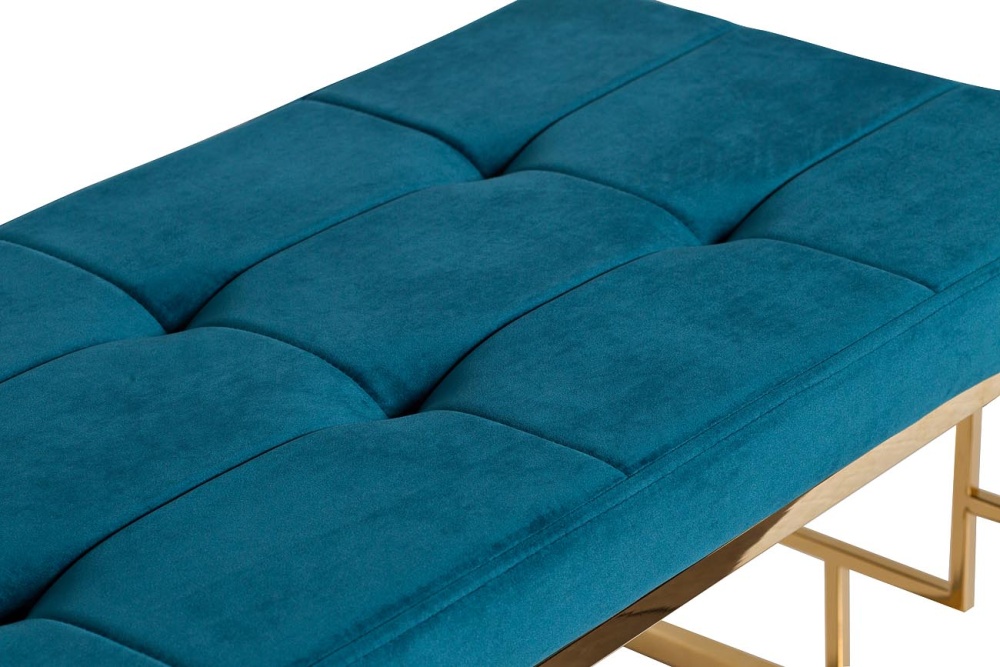 Банкетка велюр изумрудный/золото 99*45,5*46см