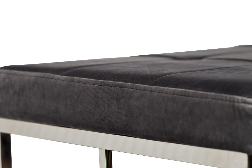 Банкетка серый велюр/хром 99*45,5*46см
